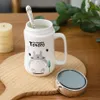 420 ml en céramique dessin animé Anime modèle tasse à café mignon thé lait tasse avec couvercle grande capacité tasse Drinkware avec cuillère cuisine outils 264W