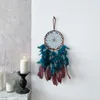 Łapacz Dream Boho Sun Dream Catcher Peacock Green Feathers z ręcznie robioną perłą i drewnianymi koralikami, wystrój wiszący ścianę do sypialni Dorm1221306