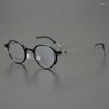 Okulary przeciwsłoneczne ramy ręcznie robione śrubowe okrągłe okulary okrągłe rama dla mężczyzn vintage ultralekkie tytanowe okulary kobiety Koreańskie krótkowzroczność optyczna