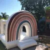 wholesale Arcobaleno 8ft Mini Bounce House Gonfiabile bianco Rimbalzo saltando Gonfiabili commerciali Castello gonfiabile Maglione buttafuori festa di nozze in vendita