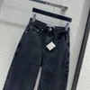 Jeans de diseñador 2024 Nueva moda Primavera Verano Pantalones rectos con paneles Marca Mismo estilo Pantalones Ropa de mujer de lujo 0127-5