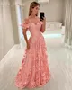 2024 Aso Ebi Rose A-ligne Robe De Bal Floral Dentelle Vintage Sexy Soirée Formelle Deuxième Réception Anniversaire Robes De Fiançailles Robes Robe De Soirée ZJ75