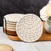 Table Mats Handwoven Drink Coasters Modern Woven Cotton Scandinavian Ins Rope Placemats Set For Home