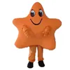 2024 Shiny Orange Star Head Mascot Costume Cartoon Theme Character Carnival Unisex Halloween Carnival Adults Birthday Party Fancy Outfit For Men Women