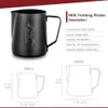 الحليب Frother Jug الفولاذ المقاوم للصدأ لا عصا طلاء إبريق أسود وآرت ديكو 350ml 600ml لا مقياس 210309209p