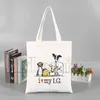 Einkaufstaschen Greyhound Dog Tote Bag Damen Harajuku Art Canvas Bedruckte wiederverwendbare Stofftasche