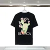 Designer T Shirt Homens Casa Blanca Camisas de Luxo Mens Camisetas Designer Mulheres Camiseta Luxe Camisa Oversized Mulher Redondo Pescoço Algodão Manga Curta Carta