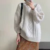 Maglioni da donna 2024 Autunno e inverno maglione da donna caldo pullover Super grande versione coreana di semplice camicetta retrò lavorata a maglia oversize