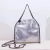 Дизайнерская Stella Mccartney Falabella Мини-сумка-тоут Роскошная женская металлическая серебристая золотистая черная маленькая сумка для покупок Кожаная сумка через плечо Кошелек