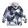 Real coyote pele qualidade das mulheres dos homens canadense cg langfords parka ganso para baixo jaqueta camo quente outwear casaco à prova de vento qualidade superior com capuz