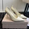 Top quality simple Classic pumps shoes stiletto heels sandal Pointed toes patent leather High-heeled shoes 9.5cm Luxury designer Dress shoes Office wedding shoes