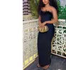 Casual Dresses 2024 Style Fashion Elegant Dress African Women Feather Solid Round Neck Sleeveless Pencil