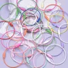 Keychains 10/20Pcs 48x53mm Circle Rope Cable Loop Wire Keyring Mix Color Outdoor Camp Luggage Tag Screw Tools Keychain Jewelry Finding