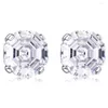 Stud Earrings Shop 925 Sterling Silver Asscher Cut High Carbon Diamonds Gemstone Party Ear Studs For Women Fine Jewelry Gifts
