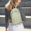 Mochila hortelã verde laranja ditsy floral mulher pequenas mochilas meninos meninas bookbag bolsa de ombro portabilidade portátil mochila sacos de escola