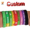 Braccialetti 100 pezzi Tecnica in rilievo in rilievo Bracciale silicone personalizzato Bracciale personalizzata Banda a mano bracciale fai da te per la festa di compleanno di squadra di squadra