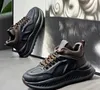 Casual Sport Plattform Erhöhung der Designerschuhe echte Leder-Leichtflächen-Polstermodmänner High Top Sneakers Schnürfeiern Party Tennis Walking Loafer 95391