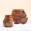 Planters Food Containers Acacia Woodensoup Bowl Fruit Wooden Household Kitchen Bowl Cutlery Basin Fruit Bowl Salad Bowl Storage Woodbowl