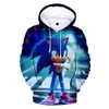 3D-game Sonic Shadow Hedgehog bedrukte hoodie