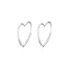 Hoop Earrings Genuine 925 Sterling Silver Large For Women Asymmetric Hearts Of Love Party Wedding Original Jewelry