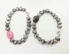 Usine de brins en gros ! 10PCS 8MM Bracelet de perles baroques noires naturelles