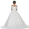 Girl Dresses Flower Beading Sash Ball Gowns Lace Appliques Floor Length Princess Elegant Wedding Pageant Dresse