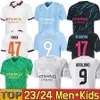 23 24 HAALAND camisas de futebol MANS CIDADES FINAL ISTAMBUL KIT MAHREZ GREALISH DE BRUYNE FODEN camisa de futebol crianças 2023 2024 J.Alvarez MANCHESTE uniforme de ano novo MAN CIY