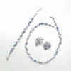 Earrings High quality women's blue flower earrings, suitable for beautiful women to wear, free shipping