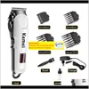 Trimmer Kemei Professional Mens Rechargeable Clipper LCD Wireless Electric ShaverスタイリングツールWTIH炭素鋼切断ヘッドOV4 DHXD0 ZZ