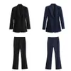 Unizera Autumnwinter Product Womens Fashion Casual Sewing Decoration Slim Fit Suit Speaker Pantsセット240124