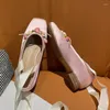 Sapatos de vestido Ballet Salto Rosa Plataforma Lace Up Y2K Mary Janes Lolita Square Toe Bombas Senhoras em oferta 2024