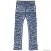 Jeans pour hommes Qnpqyx déchiré hommes lourds détruits slim denim pantalon gothique pantalon décontracté mâle streetwear punk hip hop noir bleu printemps