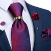 Pruple Rojo Azul Sólido Corbatas para hombre 8 cm de ancho Corbata de seda para el banquete de boda Accesorios para hombres Gemelos cuadrados de bolsillo Broche Pin 240122