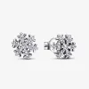 Oorbellen sprankelende sneeuwvlok schietende ster 925 Sterling Silver Stud -oorbellen voor vrouwen Brilliance Lab Created Diamond Mask Flower Cluster