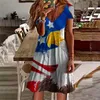 Festklänningar 4 juli Independent Day Fashion Dress Short -Sleeved Street Clothing Casual Large -Sized Clothes Y2K Women's