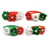 Accessori all'ingrosso stile natalizio strass lucidi fiori papillon per cani accessori per le vacanze cravatte per animali forniture per toelettatura per cani