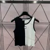 Letter Tank Top Knits T Shirts For Women Summer Sleeveless Tops Elastic Pullover Sports Sticked Vest