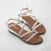 Sandaler 2024 Fashion Ladies Shoes Bordered Women's Daily Women Crystal Buckle Strap Round Toe Wedges