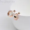 Loop plated gold earrings luxury jewelry woman stud earring fashion accessories fine diamonds ohrringe boho retro plated silver gold designer earings zb015