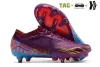 Chaussures de football Botte de football blanc collé à peine vert jaune Pack Cleat Édition limitée Crampons Mbappe Zoom Tous tricotés imperméables jeunesse GS Sports taille 39-45 avec SOCKS