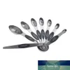 Set di cucchiai dosatori magnetici a doppia faccia in acciaio inossidabile da 8 pezzi Set di cucchiaini impilabili per misurare ingredienti secchi e liquidi Factory312a