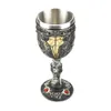 Gothic Goblet 3D Viking Stainless Steel Resin Skull Wine Dragon Claw Skeleton Spine Whiskey Cup Glass for Halloween 240127