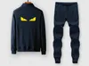 Survetement FF Homme Ensemble 2 Pieces Sweat-Shirt Zipper Jogging Pantalon Sportwear Manches Longues Activewear