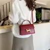 Cross Body Haut de gamme et exquis petit sac carré à bouton H pour femmes 2024 nouvelle niche mode polyvalente fronde une épaule tendance bandoulière