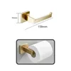 Juego de accesorios de oro cepillado, estante para baño, toallero, barra, gancho para bata, soporte para rollo de papel higiénico, juegos de accesorios de baño negros, 4 Uds. 240123