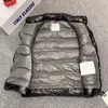 designer mens puffer vests stand collar down vest black winter jacket embroidered badge warm outerwear jackets size 1-6
