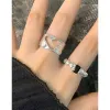 Rings F.I.N.S Irregular Surface S925 Sterling Silver Hollowed Heart Rings For Women Wide Open Adjustable Finger Fine Jewelry Gifts