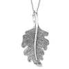 Colliers 100% 925 Cœur de découpe de feuilles de chêne en argent sterling avec une vie majestueuse comme un collier de plumes