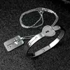 Charm Bracelets Couple Love Heart Lock Bangle Bracelet And For Key Pendant Necklace Annivers 40GB