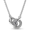 Colliers Authentique 925 en argent sterling coeurs entrelacés cercle pavé lune famille toujours collier infini pour les femmes bijoux de mode